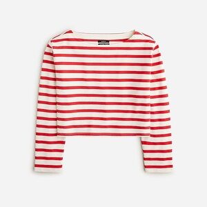 J. Crew Cropped boatneck T-shirt in mariner cotton